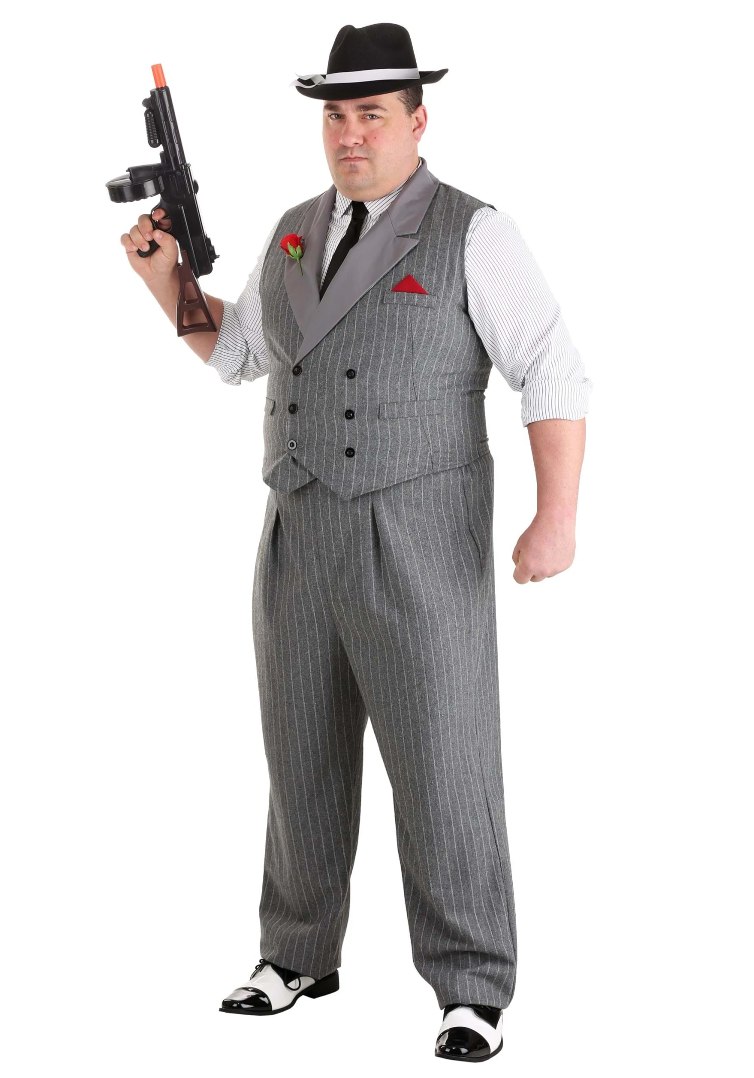 Plus Size Ruthless Gangster Men's Costume 3 Plus Size Ruthless Gangster Men's Costume