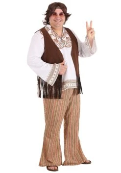 Plus Size Woodstock Hippie Costume For Men