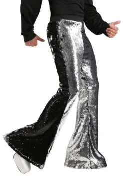 Men's Reversible Sequin Disco Pants 12 Men's Reversible Sequin Disco Pants -Halloween Costumes mens reversible sequin disco pants alt 3