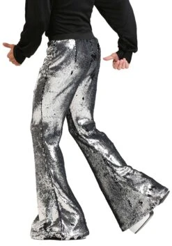 Men's Reversible Sequin Disco Pants 14 Men's Reversible Sequin Disco Pants -Halloween Costumes mens reversible sequin disco pants alt 5