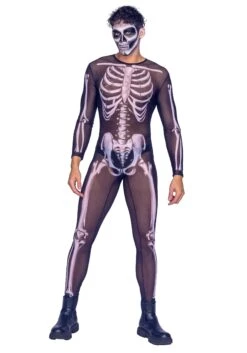 Roma Sexy Mesh Skeleton Jumpsuit Costume For Men
