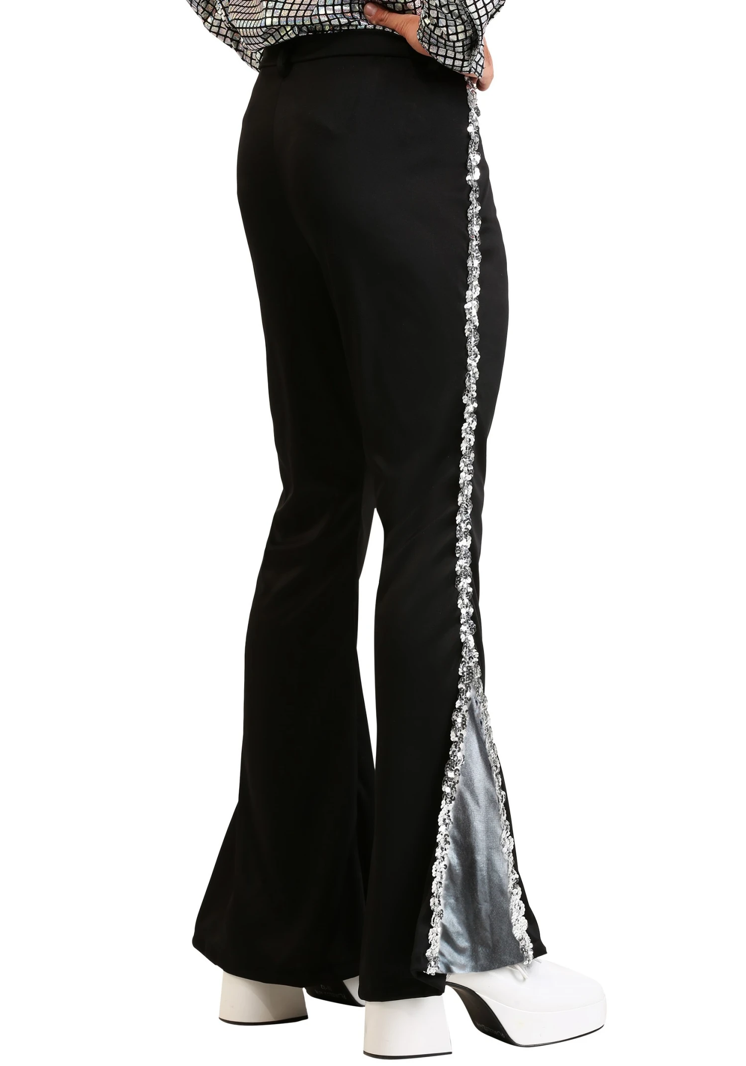 Men's Silver Sequin Disco Pants 4 Men's Silver Sequin Disco Pants - Image 2