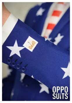 Men's OppoSuits Stars And Stripes Costume Suit -Halloween Costumes mens stars and stripes suit sleeve