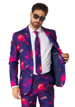 Suitmeister Retro Neon Navy Suit For Men 10 Suitmeister Retro Neon Navy Suit For Men -Halloween Costumes mens suitmeister retro neon navy suit alt 3