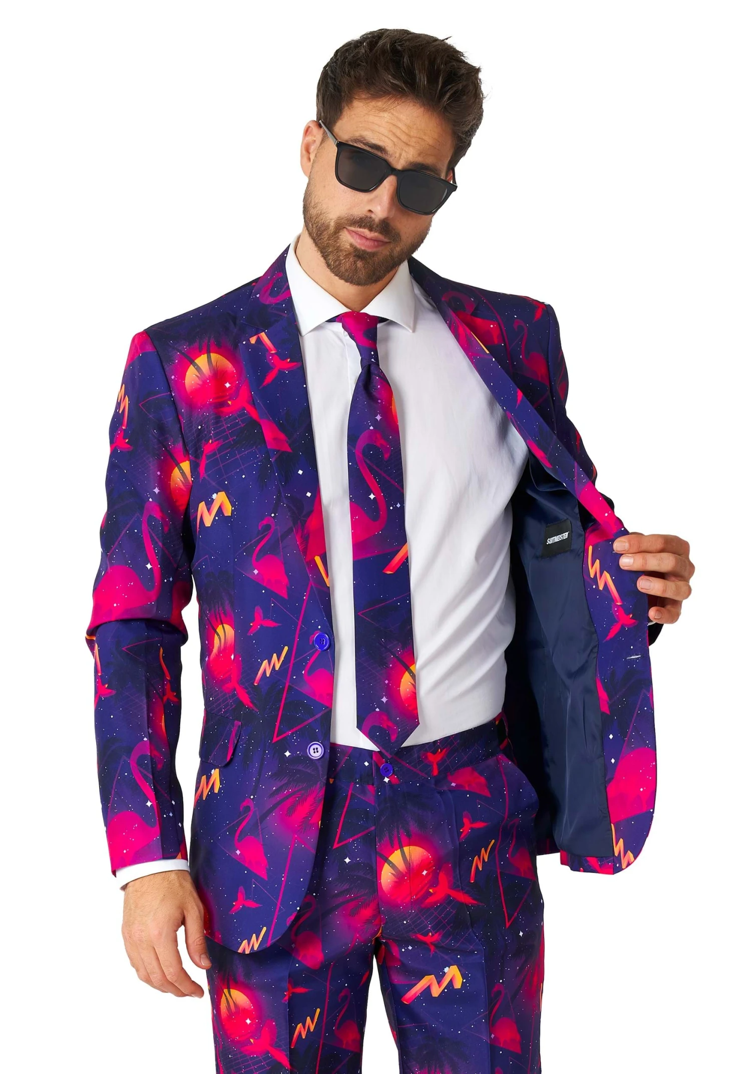 Suitmeister Retro Neon Navy Suit For Men 6 Suitmeister Retro Neon Navy Suit For Men - Image 4