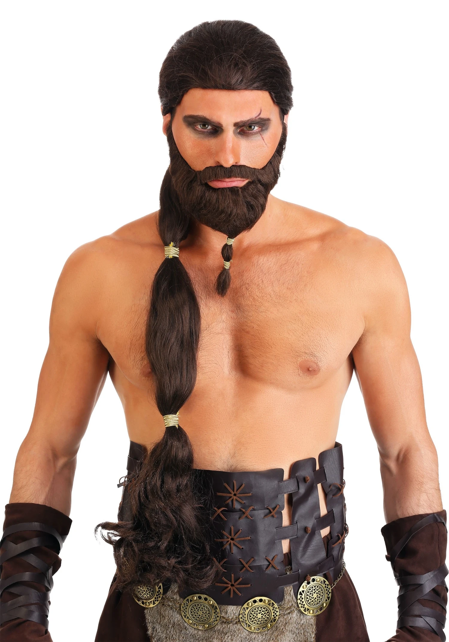 Warrior King Men's Wig And Beard 3 Warrior King Men's Wig And Beard