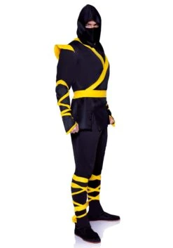 LEG AVENUE Yellow Ninja Costume For Men -Halloween Costumes mens yellow ninja costume alt 2
