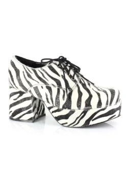 Zebra Hologram Pimp Shoe For Men