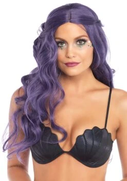 LEG AVENUE Mermaid Wave Long Purple Adult Wig