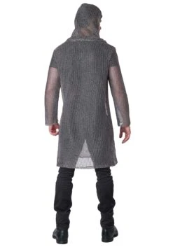 Metallic Knit Chainmail Tunic & Cowl Costume For Adults 13 Metallic Knit Chainmail Tunic & Cowl Costume For Adults -Halloween Costumes metallic knit chainmail tunic cowl for adults alt 3