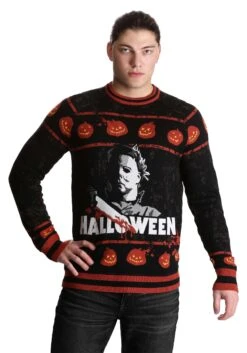 Halloween Michael Myers Adult Sweater 13 Halloween Michael Myers Adult Sweater -Halloween Costumes michael myers sweater alt 2