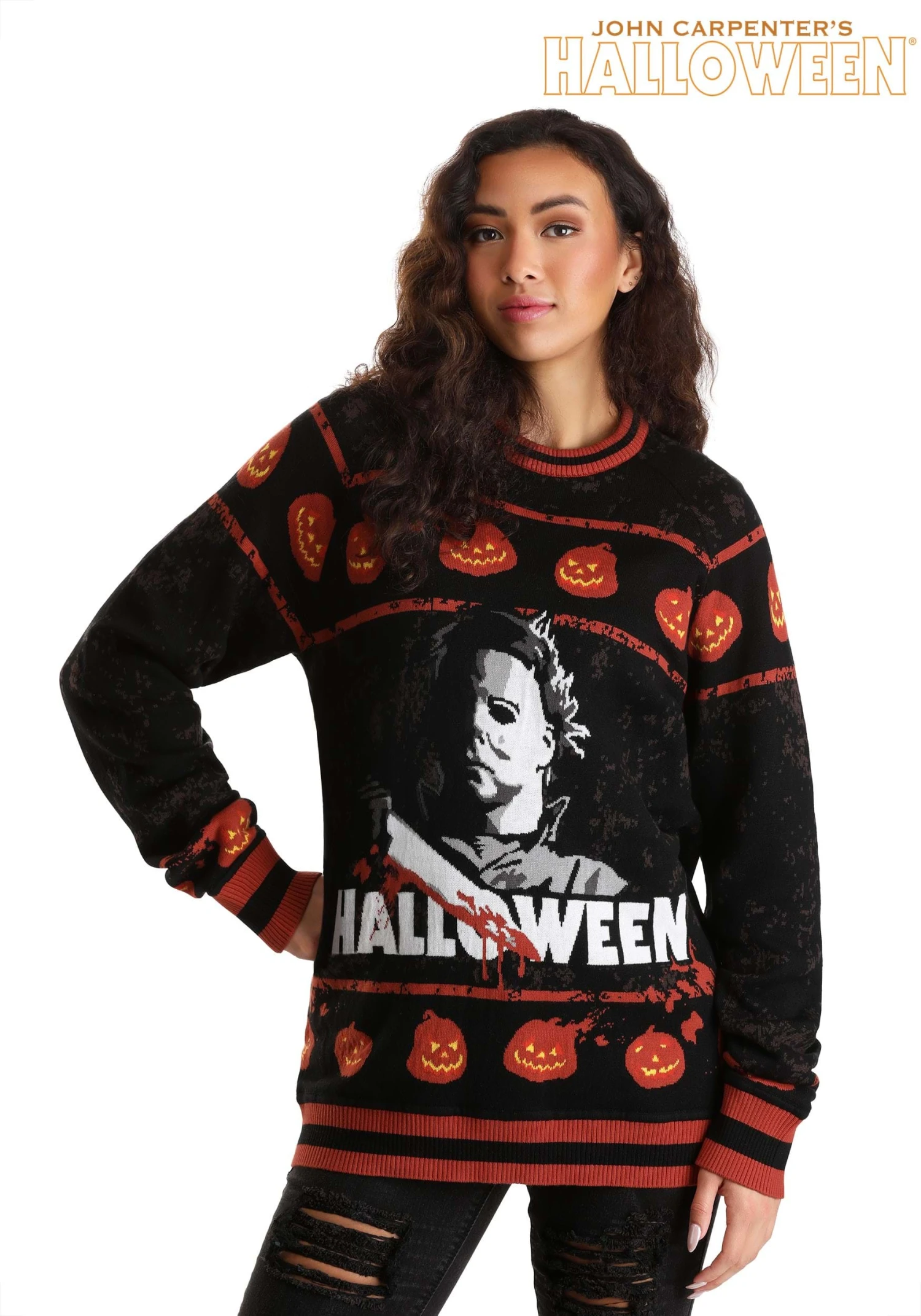 Halloween Michael Myers Adult Sweater 4 Halloween Michael Myers Adult Sweater - Image 2