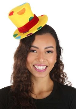 Mini Yellow Clown Top Hat For Adults