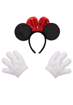 Minnie Glitter Headband & Gloves Set 12 Minnie Glitter Headband & Gloves Set -Halloween Costumes minnie glitter headband gloves set alt 4