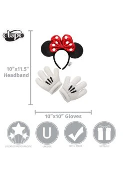 Minnie Glitter Headband & Gloves Set 13 Minnie Glitter Headband & Gloves Set -Halloween Costumes minnie glitter headband gloves set alt 5