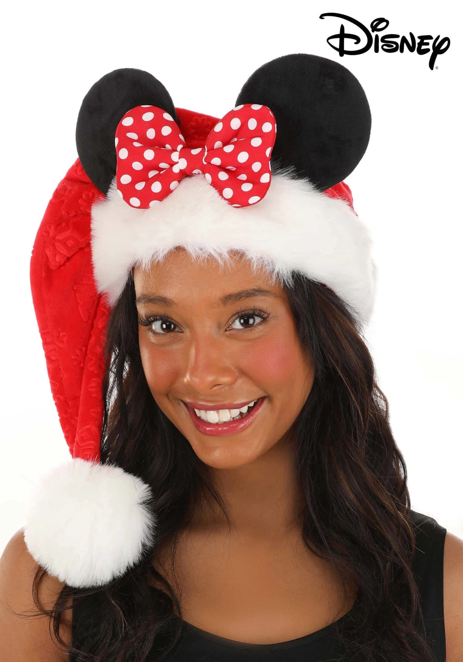 Disney Minnie Mouse Santa Holiday Cap 3 Disney Minnie Mouse Santa Holiday Cap