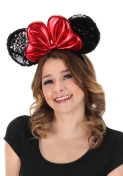Disney Minnie Sequin Ears Red Headband 7 Disney Minnie Sequin Ears Red Headband -Halloween Costumes minnie sequin ears headband alt 1