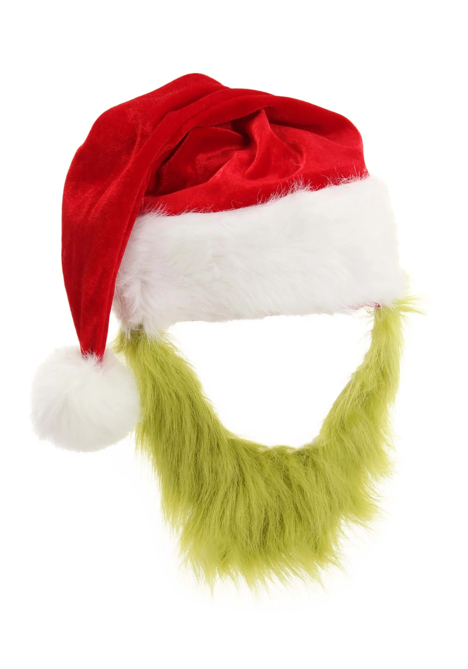 Grinch Costume Hat With Fur Beard 4 Grinch Costume Hat With Fur Beard - Image 2