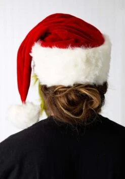 Grinch Costume Hat With Fur Beard 10 Grinch Costume Hat With Fur Beard -Halloween Costumes mister grinch hat with fur beard alt 3