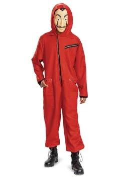 Disguise Money Heist Jumpsuit And Mask Costume For Adults -Halloween Costumes money heist adult jumpsuit w mask costume alt 1