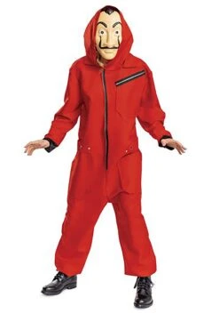 Disguise Money Heist Jumpsuit And Mask Costume For Adults -Halloween Costumes money heist adult jumpsuit w mask costume alt 3