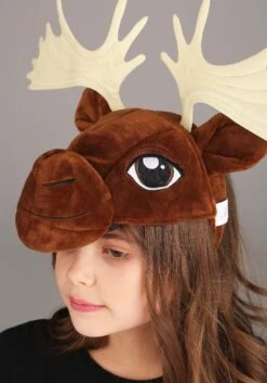 Soft Moose Headband 7 Soft Moose Headband -Halloween Costumes moose plush headband alt 1