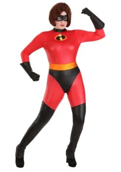Disguise Adult Women's Mrs. Incredible Bodysuit Costume 10 Disguise Adult Women's Mrs. Incredible Bodysuit Costume -Halloween Costumes mrs incredible bodysuit costume alt 3