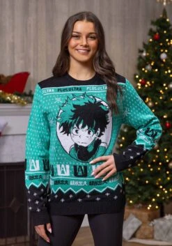 My Hero Academia Adult Ugly Christmas Sweater -Halloween Costumes my hero academia ugly christmas sweater alt 3