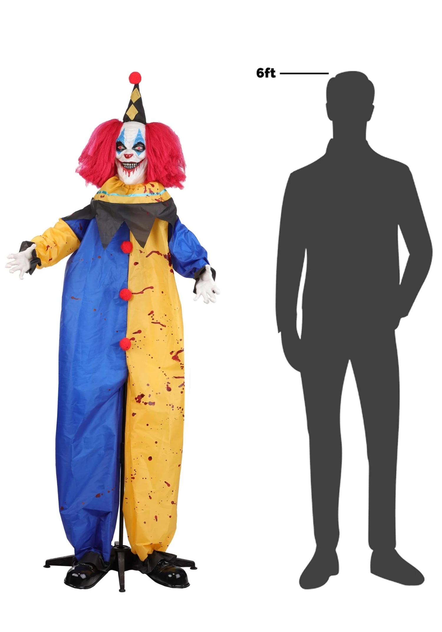 6.25FT Ned The Nightmare Clown Animated Decoration - Scream Saver 10 6.25FT Ned The Nightmare Clown Animated Decoration - Scream Saver - Image 8