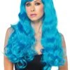 LEG AVENUE Neon Blue Long Wig -Halloween Costumes neon blue long wig