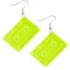 Neon Cassette Tape Earrings Accessory -Halloween Costumes neon cassette tape earrings