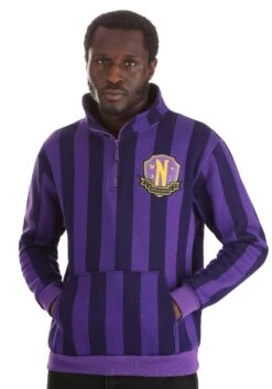 Cakeworthy Nevermore Academy 1/4 Zip Pullover For Adults -Halloween Costumes nevermore academy 1 4 zip pullover alt 2