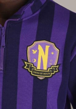 Cakeworthy Nevermore Academy 1/4 Zip Pullover For Adults -Halloween Costumes nevermore academy 1 4 zip pullover alt 4
