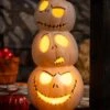 Nightmare Before Christmas Jack Skellington Stacked Light Up Pumpkins Decoration -Halloween Costumes nightmare before christmas jack stacked light up pumpkins