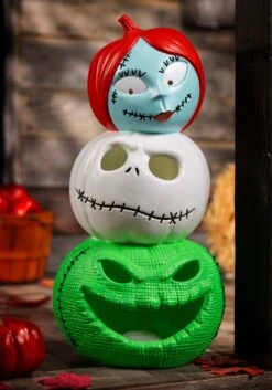 Jack, Sally And Oogie Boogie Light Up Pumpkin Stack Halloween Decoration -Halloween Costumes nightmare before christmas sally jack and oogie l alt 2