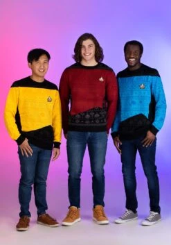 Adult Star Trek "Trek The Halls" Christmas Sweater -Halloween Costumes official star trek trek the halls christmas jump alt 1