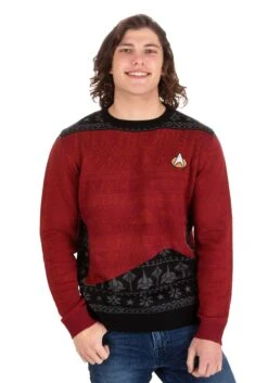 Adult Star Trek "Trek The Halls" Christmas Sweater -Halloween Costumes official star trek trek the halls christmas jump alt 3