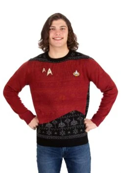 Adult Star Trek "Trek The Halls" Christmas Sweater -Halloween Costumes official star trek trek the halls christmas jump alt 7