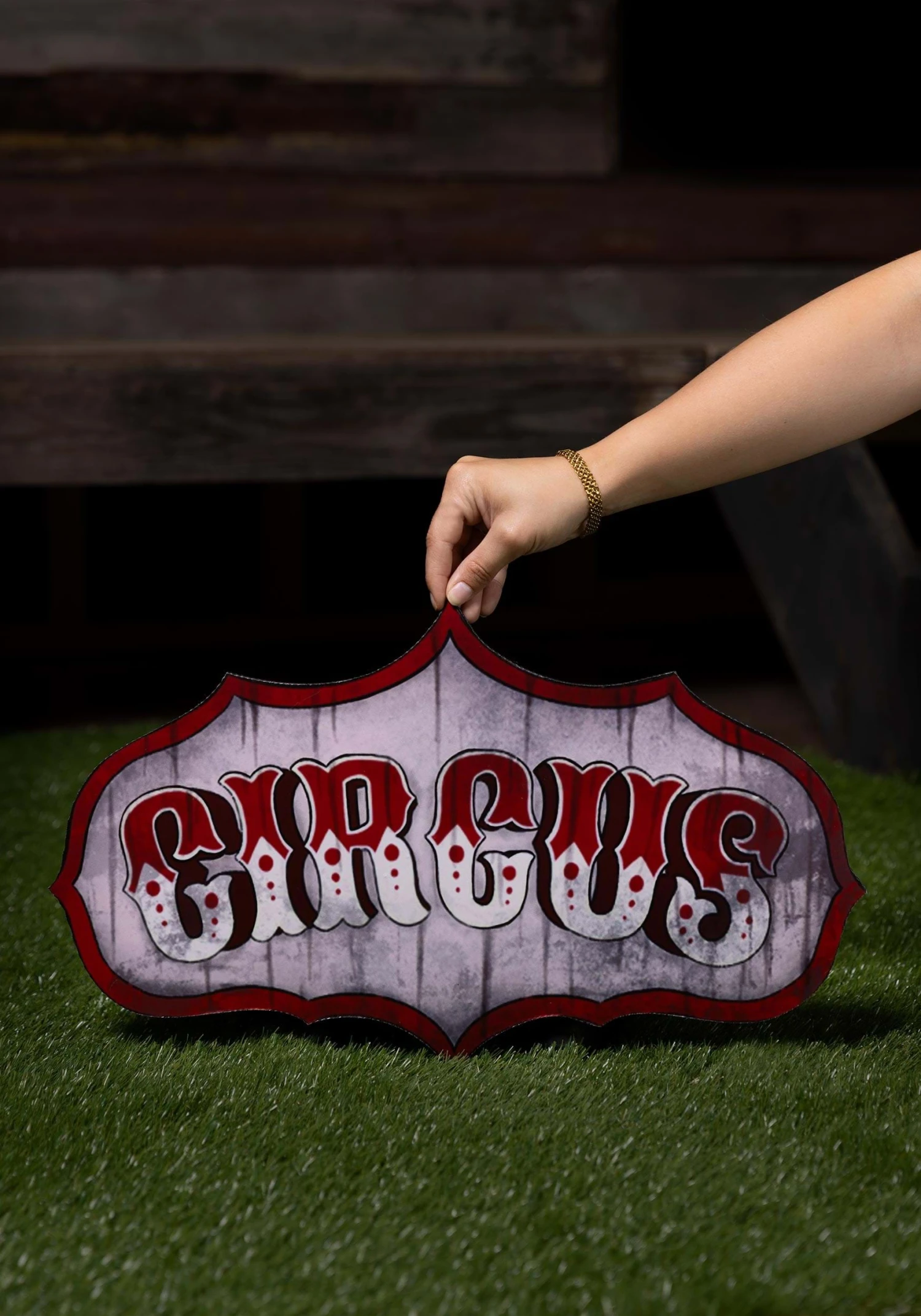 Old Timey Circus Sign Halloween Decoration 4 Old Timey Circus Sign Halloween Decoration - Image 2