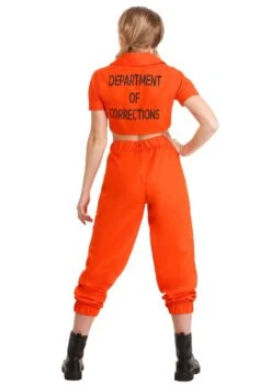 Women's Orange Inmate Prisoner Costume 5 Women's Orange Inmate Prisoner Costume -Halloween Costumes orange inmate prisoner costume womens alt1