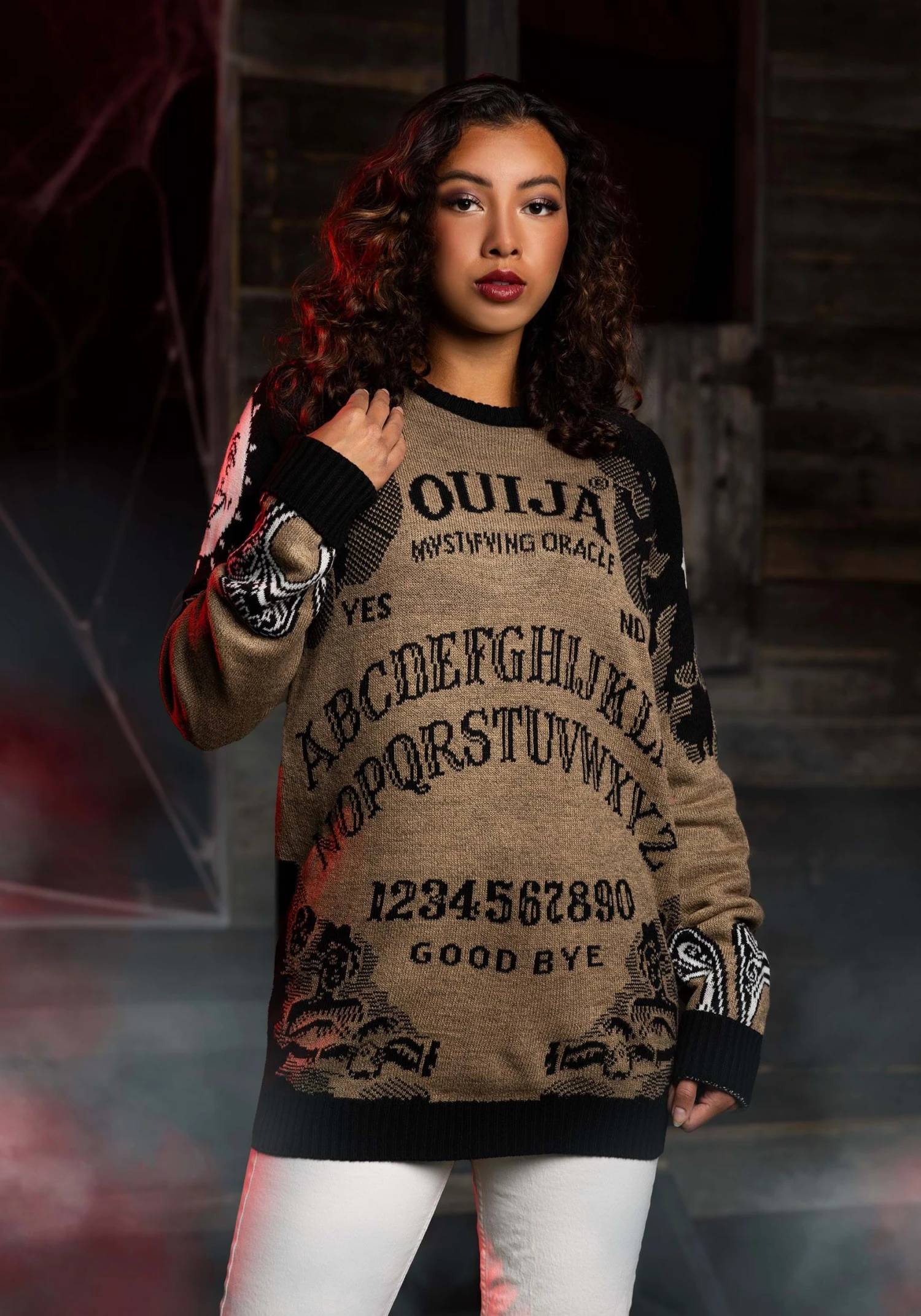 Ouija Board Adult Halloween Sweater 4 Ouija Board Adult Halloween Sweater - Image 2