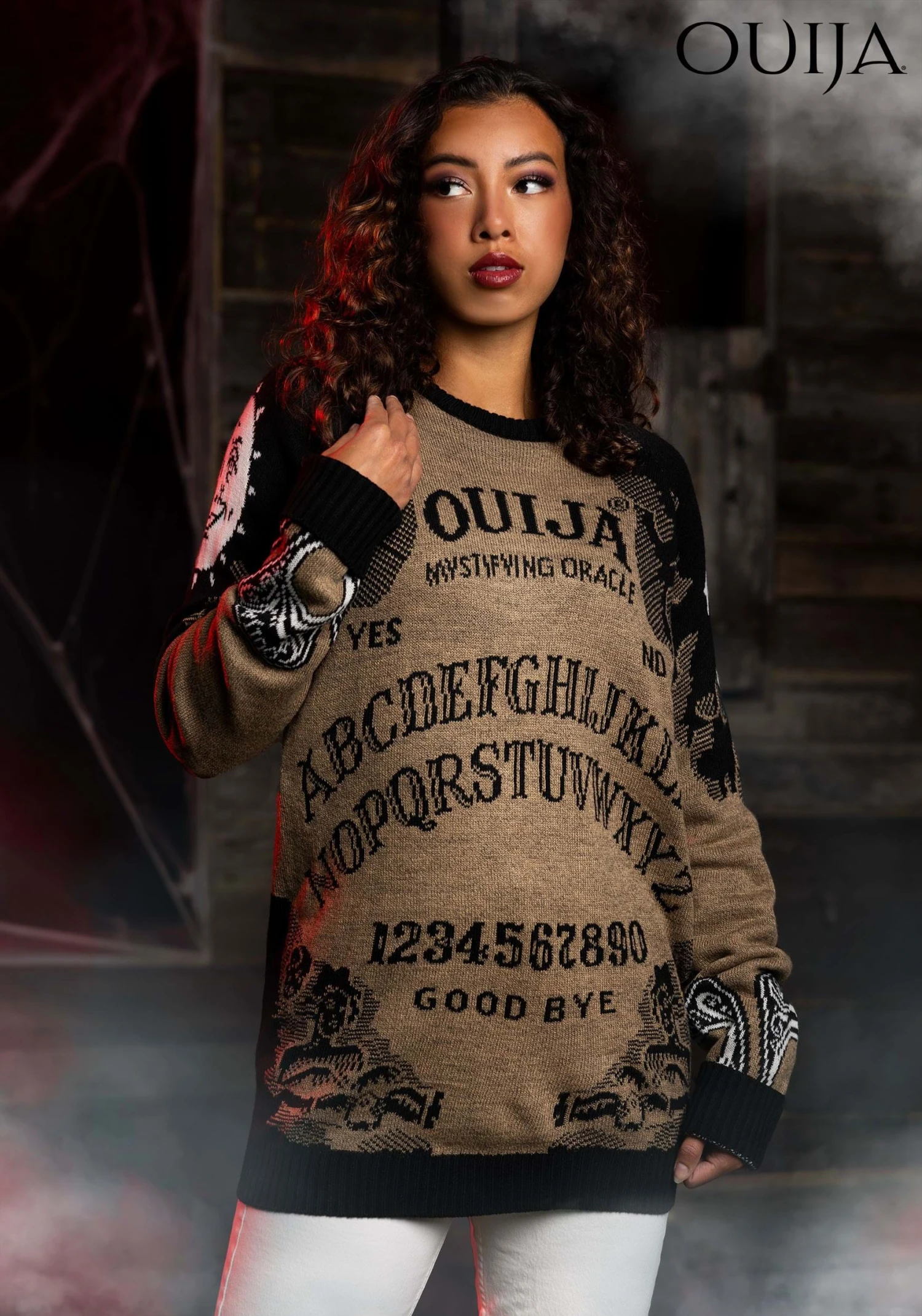Ouija Board Adult Halloween Sweater 3 Ouija Board Adult Halloween Sweater