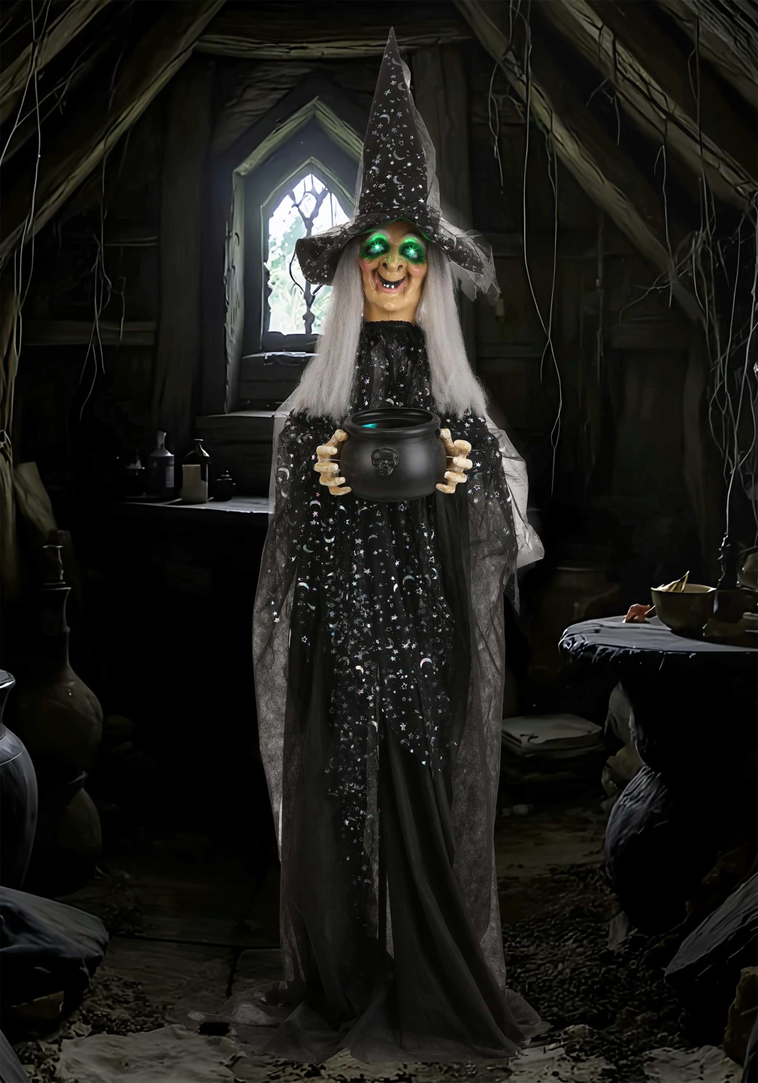 6.3FT Paisley The Potion-Maker Animated Witch Decoration - Scream Saver 3 6.3FT Paisley The Potion-Maker Animated Witch Decoration - Scream Saver