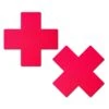 Plus X Neon Red Cross Pasties From Pastease -Halloween Costumes pastease plus x neon red cross pasties