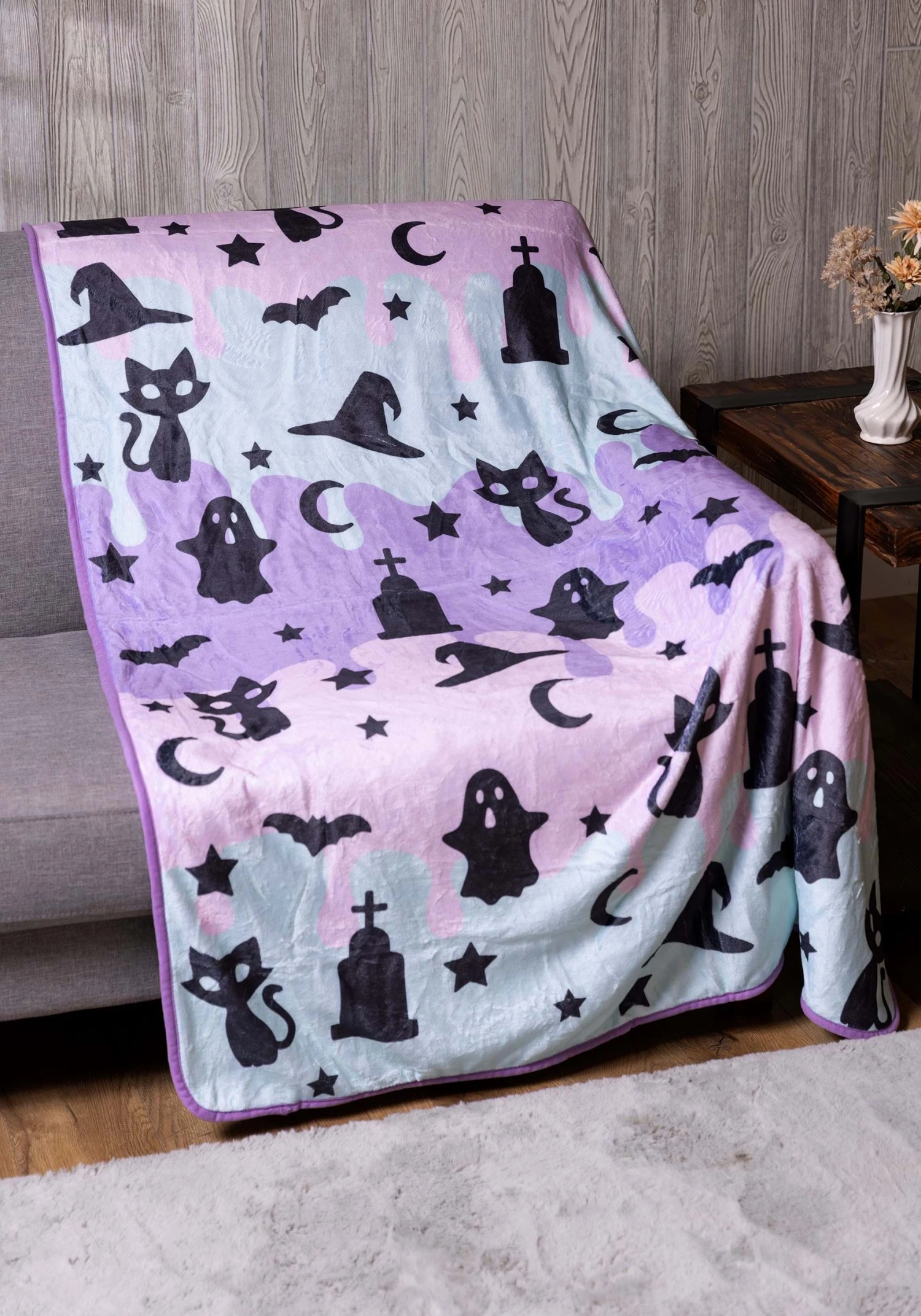 Pastel Halloween Cozy Throw Blanket 4 Pastel Halloween Cozy Throw Blanket - Image 2