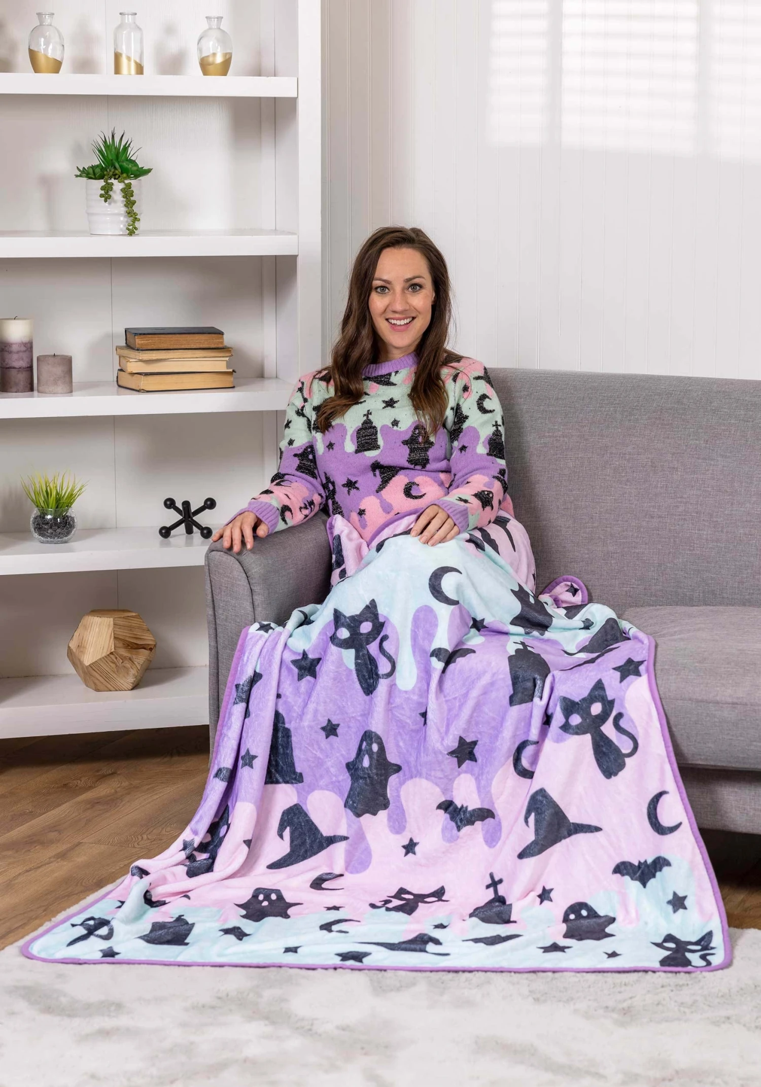 Pastel Halloween Cozy Throw Blanket 5 Pastel Halloween Cozy Throw Blanket - Image 3