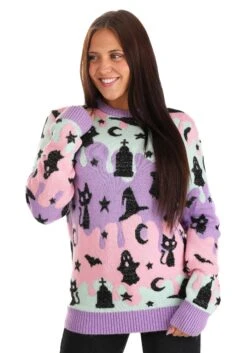 Pastel Halloween Sweater For Adults 15 Pastel Halloween Sweater For Adults -Halloween Costumes pastel ugly halloween sweater alt 5