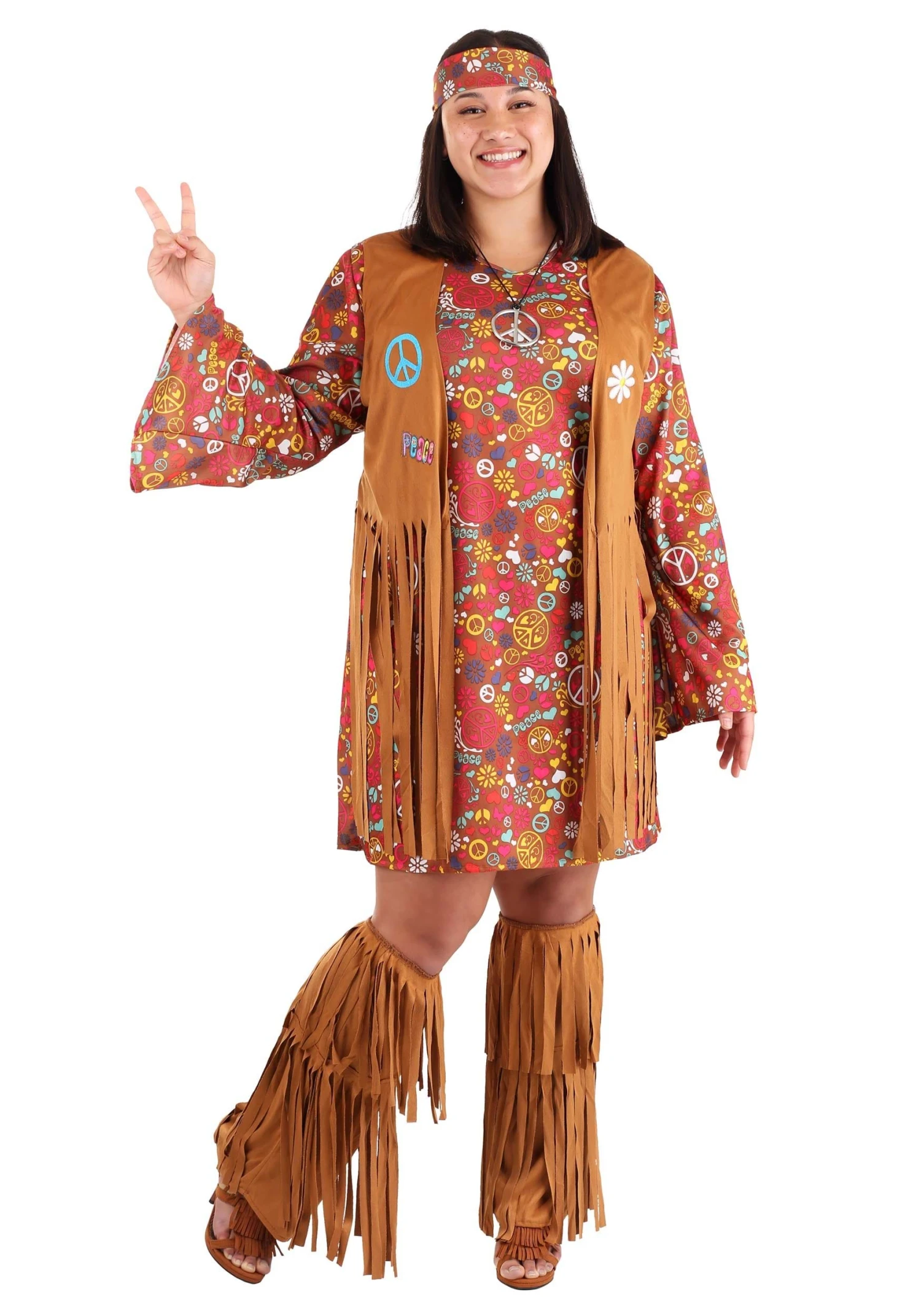 Fun World Plus Size Peace & Love Costume 3 Fun World Plus Size Peace & Love Costume