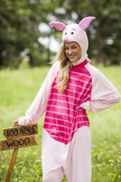 Adult Deluxe Winnie The Pooh Piglet Costume -Halloween Costumes piglet deluxe adult costume alt 2