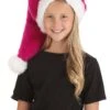 Furry Pink Santa Hat -Halloween Costumes pink santa hat